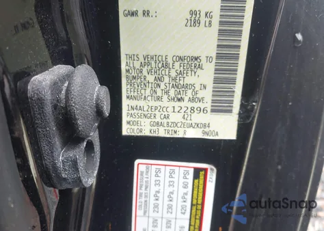 2012 Nissan Altima 2.5 S from USA, damaged, VIN 1N4AL2EP2CC122896